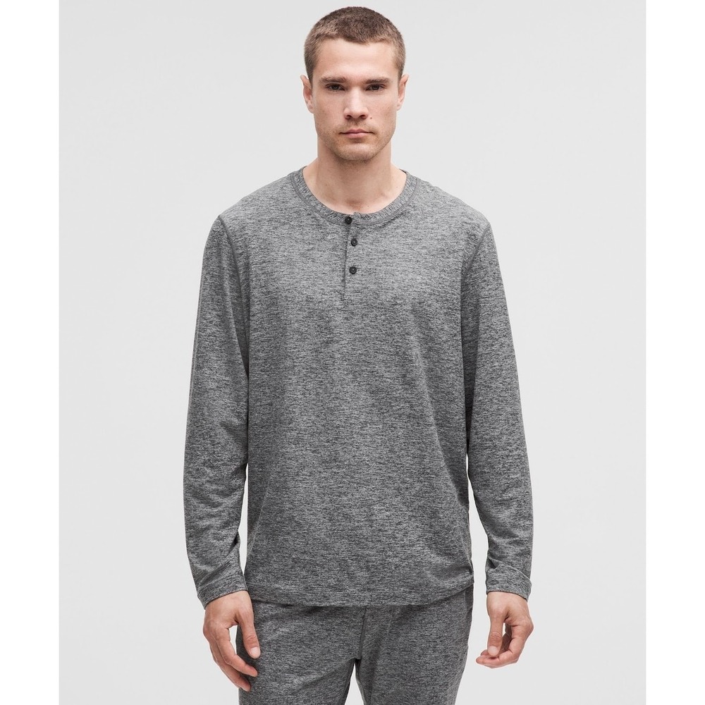 Lululemon Soft Jersey Long-Sleeve Henley Shirt Gray‎ - Size M